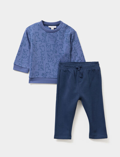 Ensemble de jogging 2 pièces bleu lavande bébé garçon