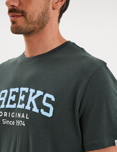 T-shirt manches courtes coton vert homme