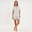 Ensemble pyjama chemise et short ecru femme