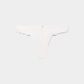 String avec dentelle blanc femme
