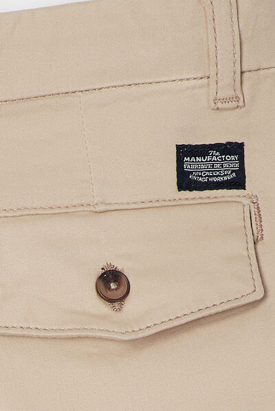 Pantalon slim coton Creeks beige garçon