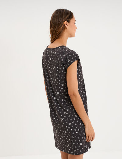 Chemise de nuit manches courtes gris anthracite femme