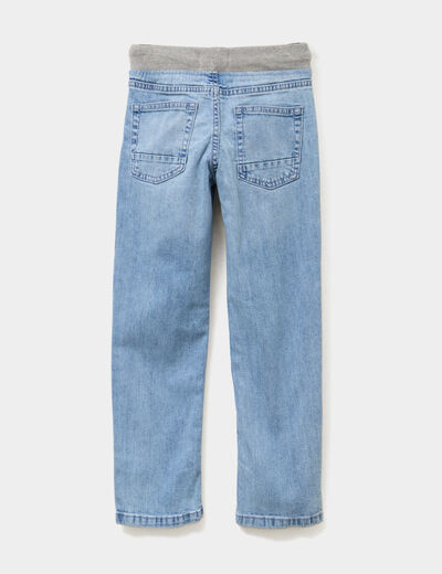 Jeans regular taille élastiquée denim double stone garçon