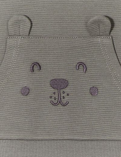 Ensemble 2 pièces sweat et jogging coton vert kaki bébé garçon