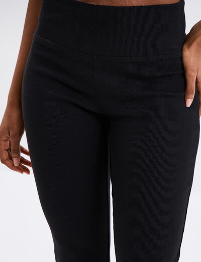 Legging flare stretch taille haute noir femme