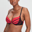 Soutien-gorge push-up micro dentelle rouge femme