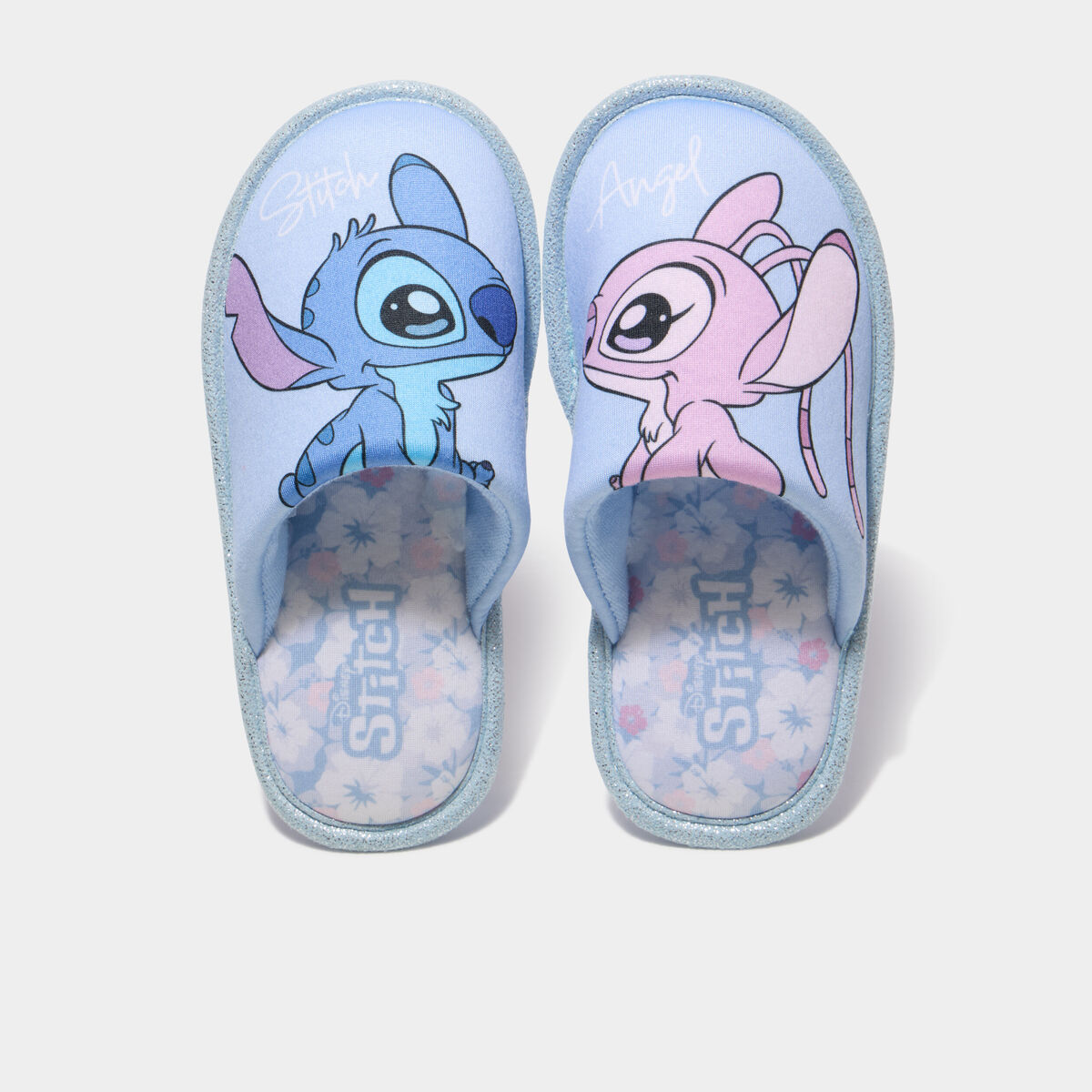 Chaussons mules Stitch bleu fille