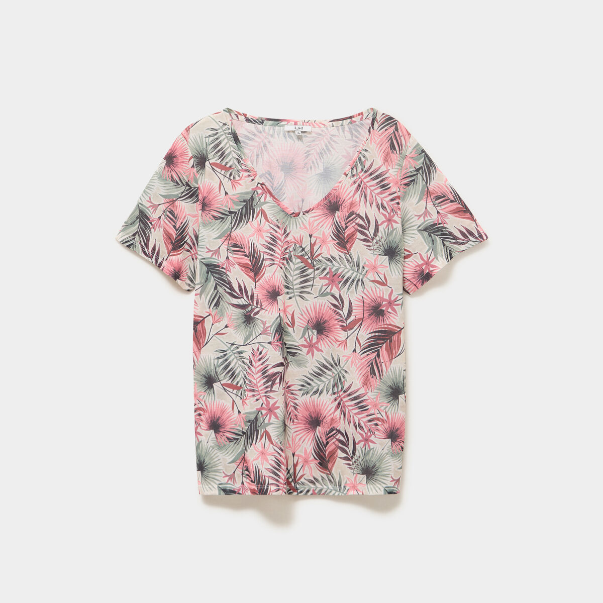 T-shirt manches courtes beige femme grande taille