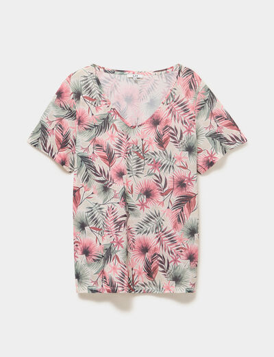 T-shirt manches courtes beige femme grande taille