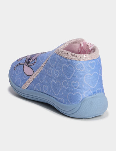 Chaussons bottillons zipp&eacute;s Stitch bleu b&eacute;b&eacute; fille