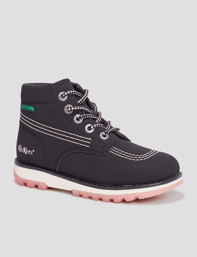 Bottines zippées Kickers Krally noir fille