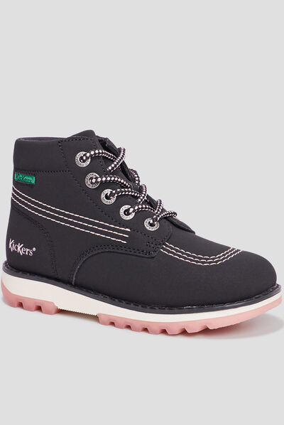 Bottines zippées Kickers Krally noir fille