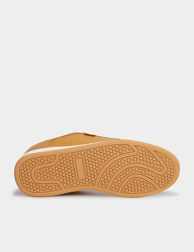 Tennis à lacets bout rond jaune foncé homme