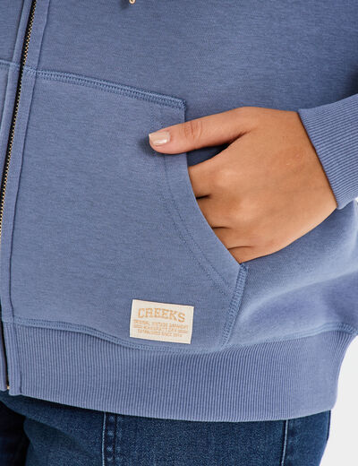Sweat zippé à capuche Creeks Original bleu gris femme