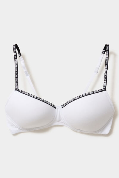 Soutien-gorge triangle padd&eacute; blanc femme