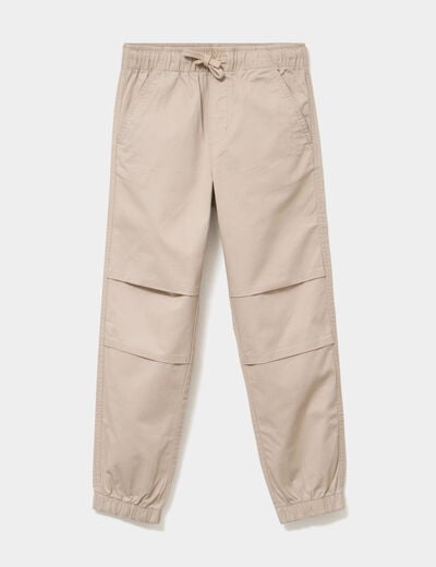 Pantalon battle taille &eacute;lastiqu&eacute;e coton gris fonc&eacute; gar&ccedil;on
