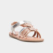 Sandales fleurs en cuir Creeks gris argent fille