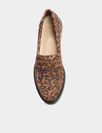 Mocassins en cuir multicolore femme
