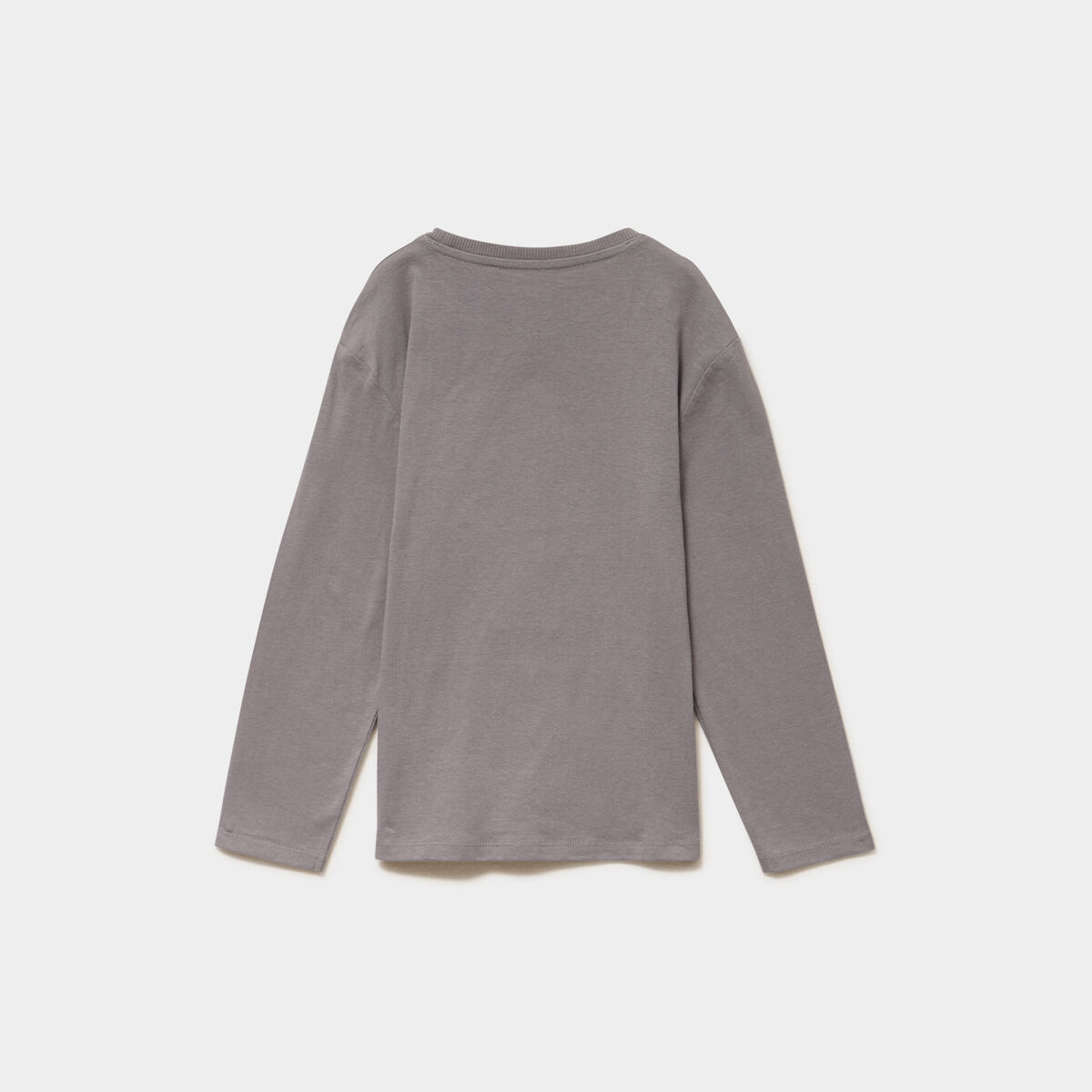 T-shirt manches longues coton gris fonc&eacute; gar&ccedil;on