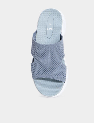 Chaussons mules confort gris femme