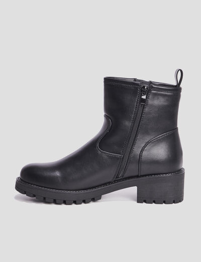 Bottines ranger avec boucles noir femme