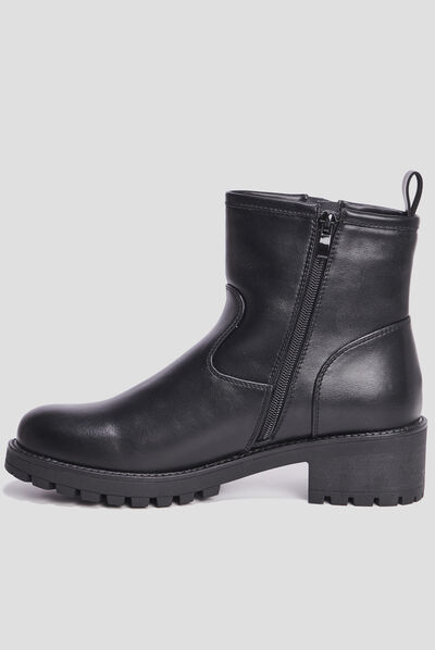Bottines ranger avec boucles noir femme