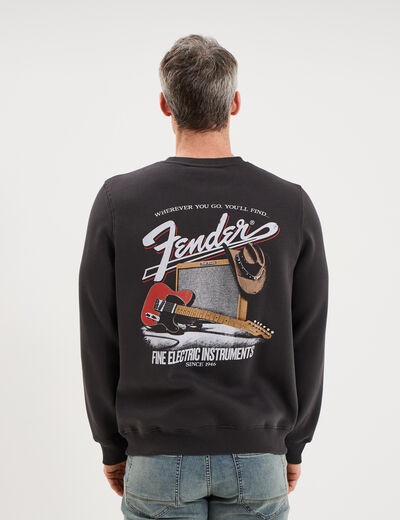 Sweat molleton manches longues Fender noir homme