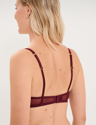 Soutien-gorge corbeille avec dentelle prune femme