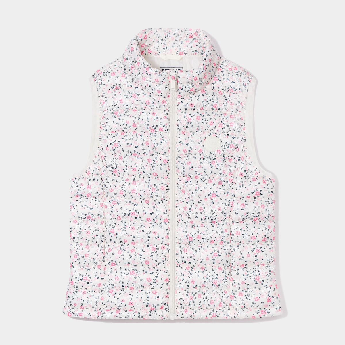 Doudoune sans manches col montant Creeks beige fille