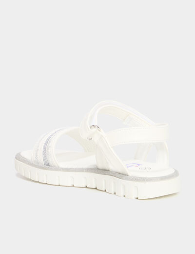 Sandales plates blanc fille