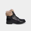 Boots col fausse fourrure noir femme