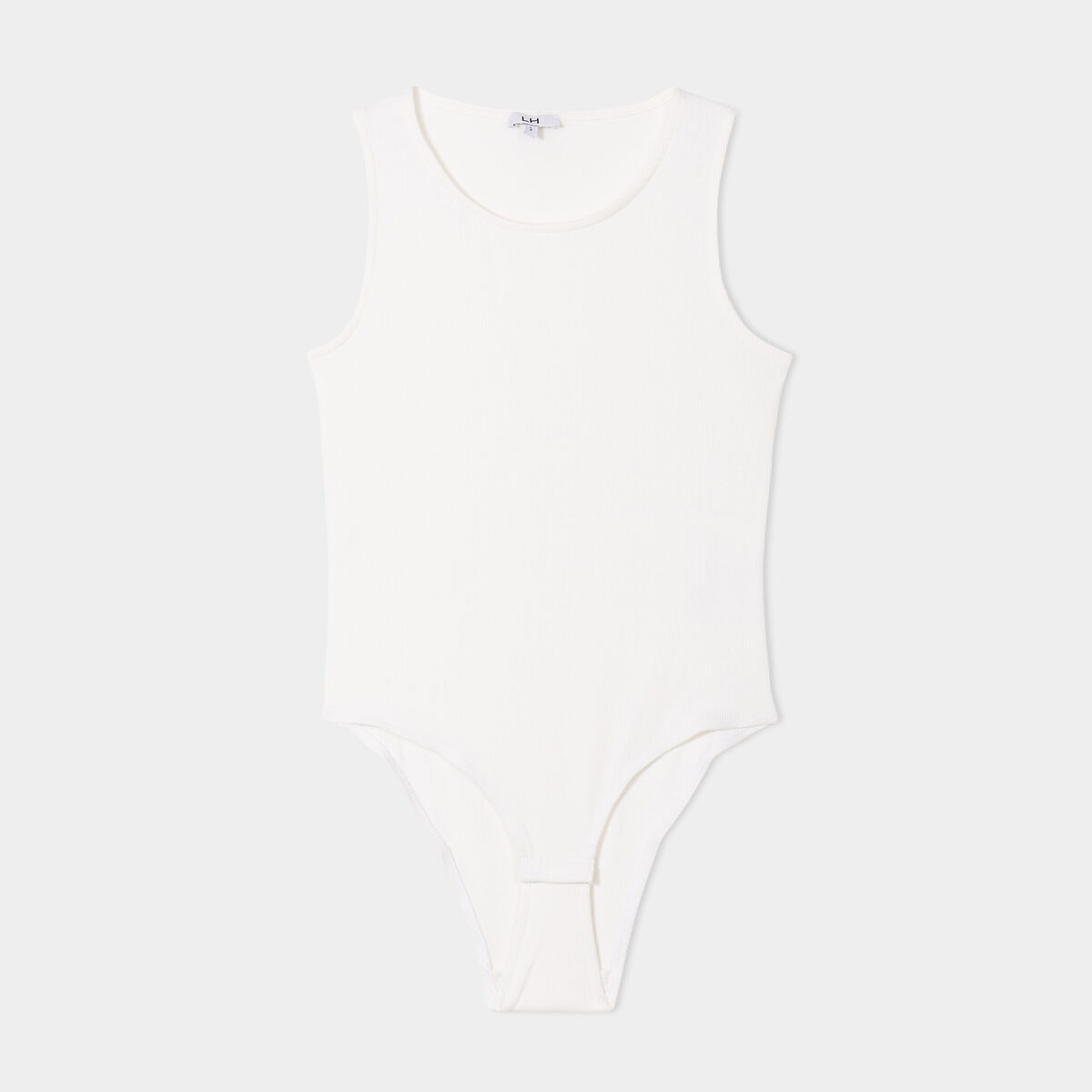 Body sans manches côtelé coton blanc femme