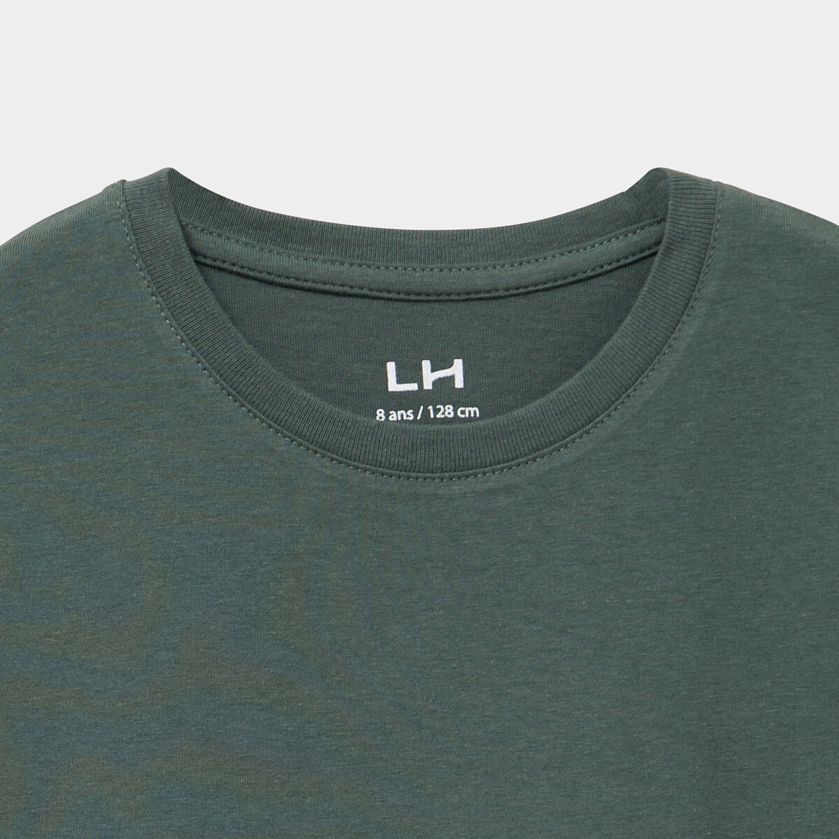 T-shirt en coton manches courtes vert fonc&eacute; gar&ccedil;on