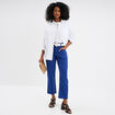Pantalon regular fluide ceinture bleu roi femme