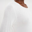Gilet col rond manches longues blanc femme