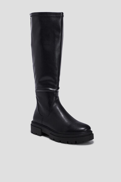 Bottes crantées noir femme