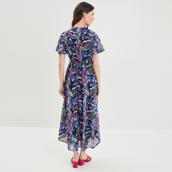 robe longue evasee col cache coeur noir femme Robe longue évasée col cache-coeur noir femme