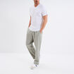 Pantalon chino mélange lin coton vert kaki homme