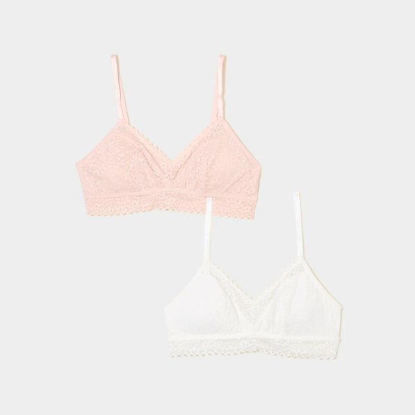 Lot 2 soutiens-gorge triangle rose pastel femme