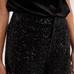 Short &agrave; sequins taille haute noir femme