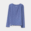 T-shirt côtelé manches longues coton bleu gris fille