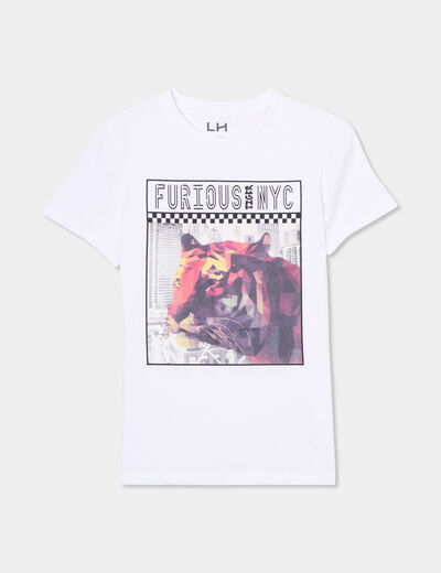 T-shirt manches courtes coton blanc garçon