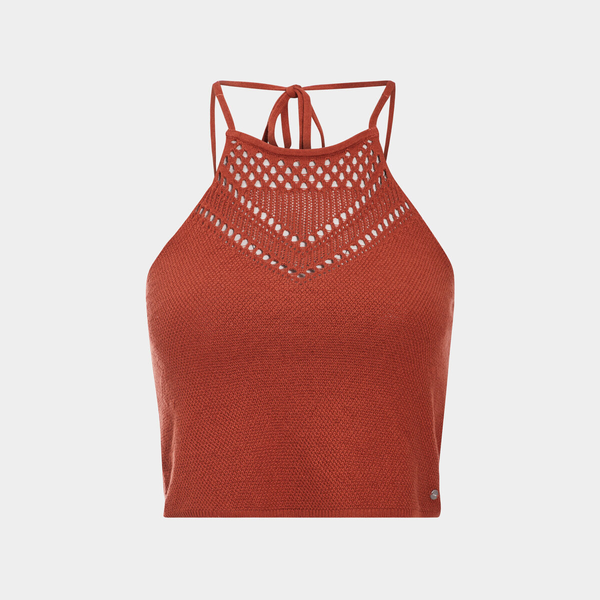 Débardeur pull cropped orange foncé femme