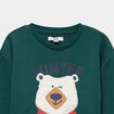 Sweat col rond manches longues vert fonc&eacute; gar&ccedil;on