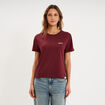 T-shirt col rond manches courtes violet fonc&eacute; femme