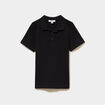 Polo manches courtes &agrave; d&eacute;tail brod&eacute; noir gar&ccedil;on