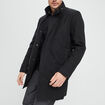 Manteau mi-long col montant noir homme