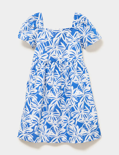 Robe &eacute;vas&eacute;e manches courtes coton ecru fille