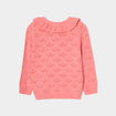 Gilet ajouré col à volants coton Creeks rose bébé fille