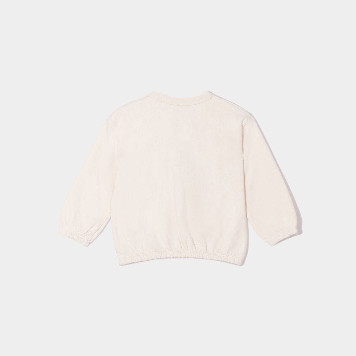 Sweat détails pailletés col rond blanc bébé fille